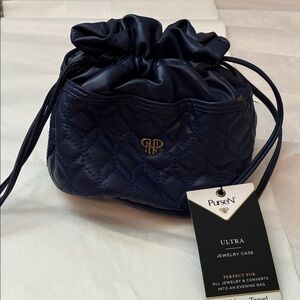 PurseN Midnight Blue Quilted Cosmetic Bag
